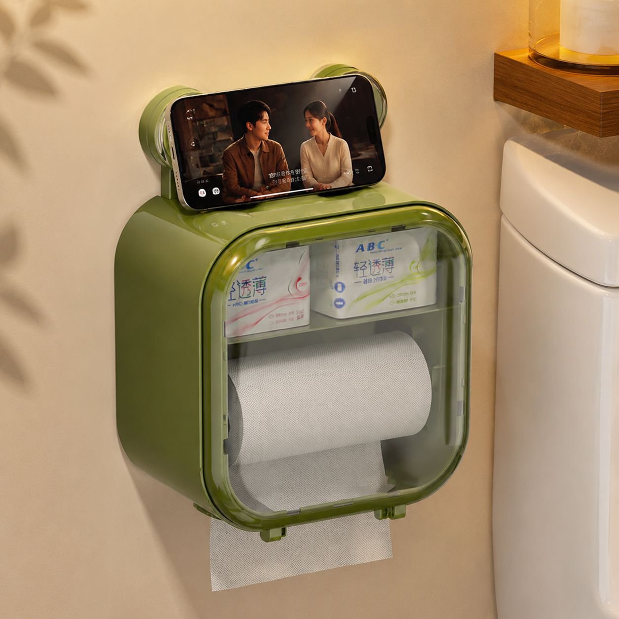 Easy to install toilet paper storage box