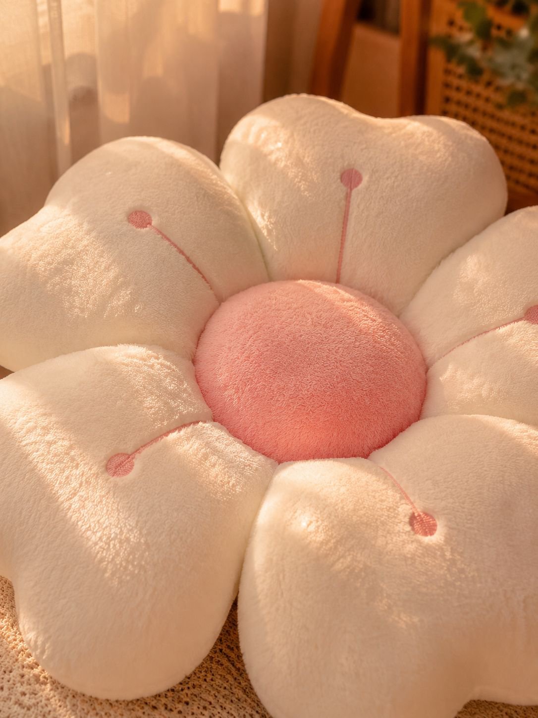 Soft floral pillow for home decor