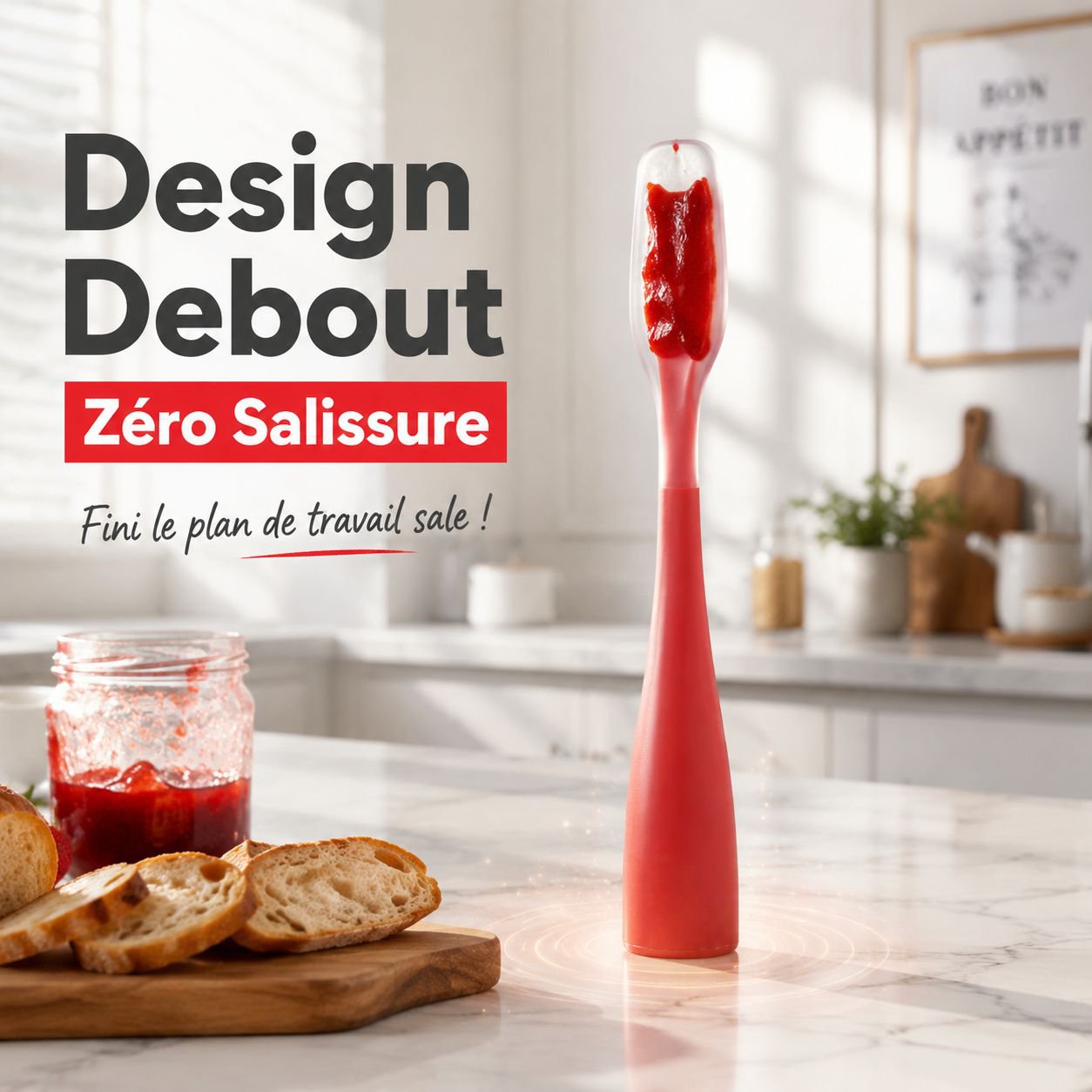 Spatule à beurre en silicone, mini cuillère à yaourt