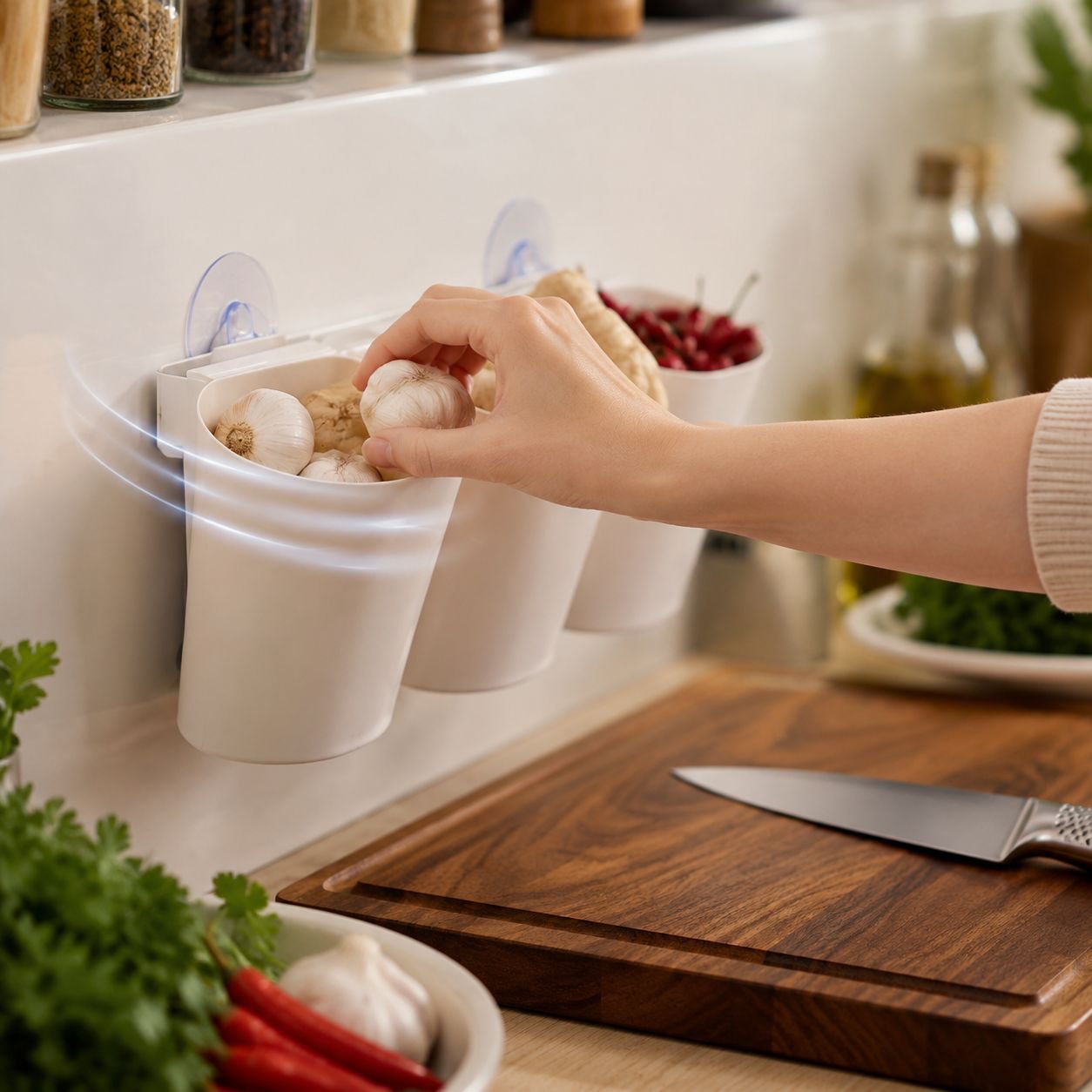 Kitchen Multi-layer Wall Mounted Storage Basket Shelf