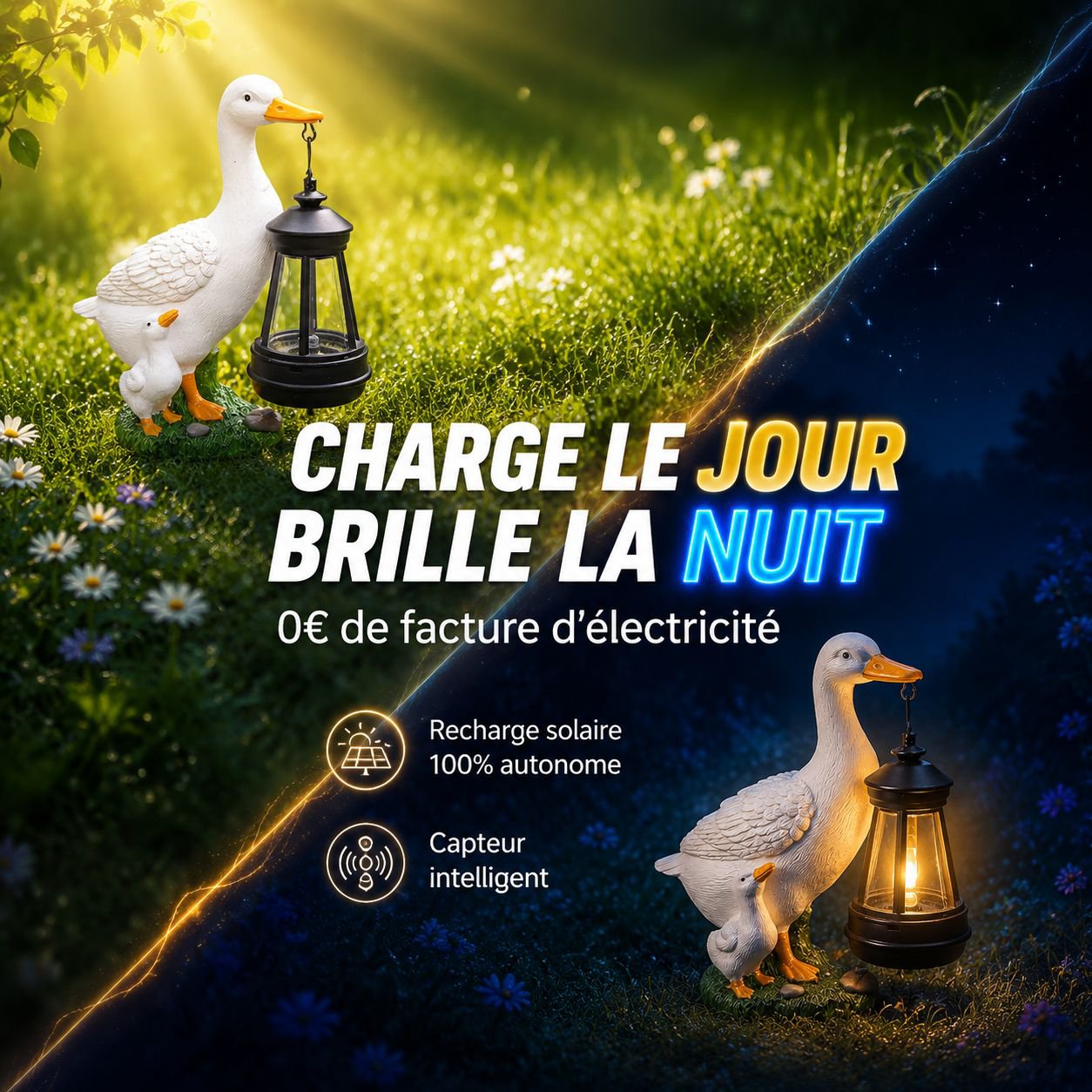 Luminaires en résine animaux mignons, décoration extérieure pour jardin