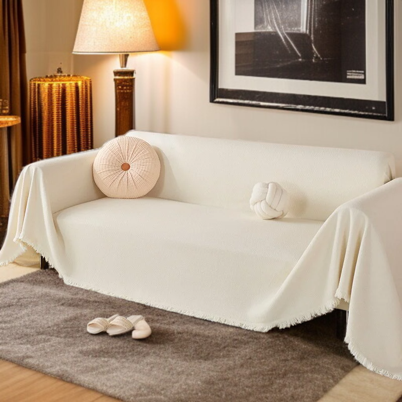 フルカバータイプのソファカバー装着写真