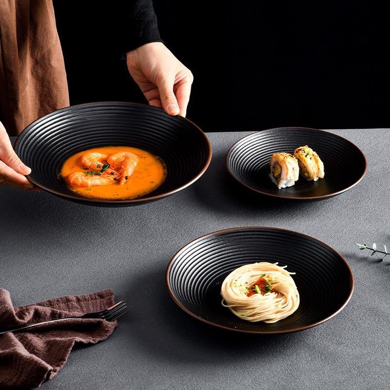 Cuenco de cerámica de acero y plástico