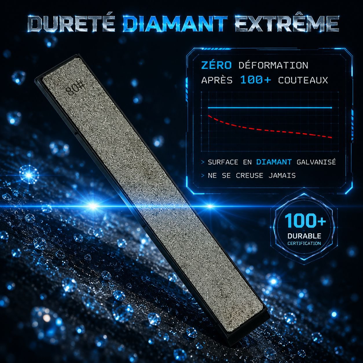 Pierre à aiguiser abrasive diamantée