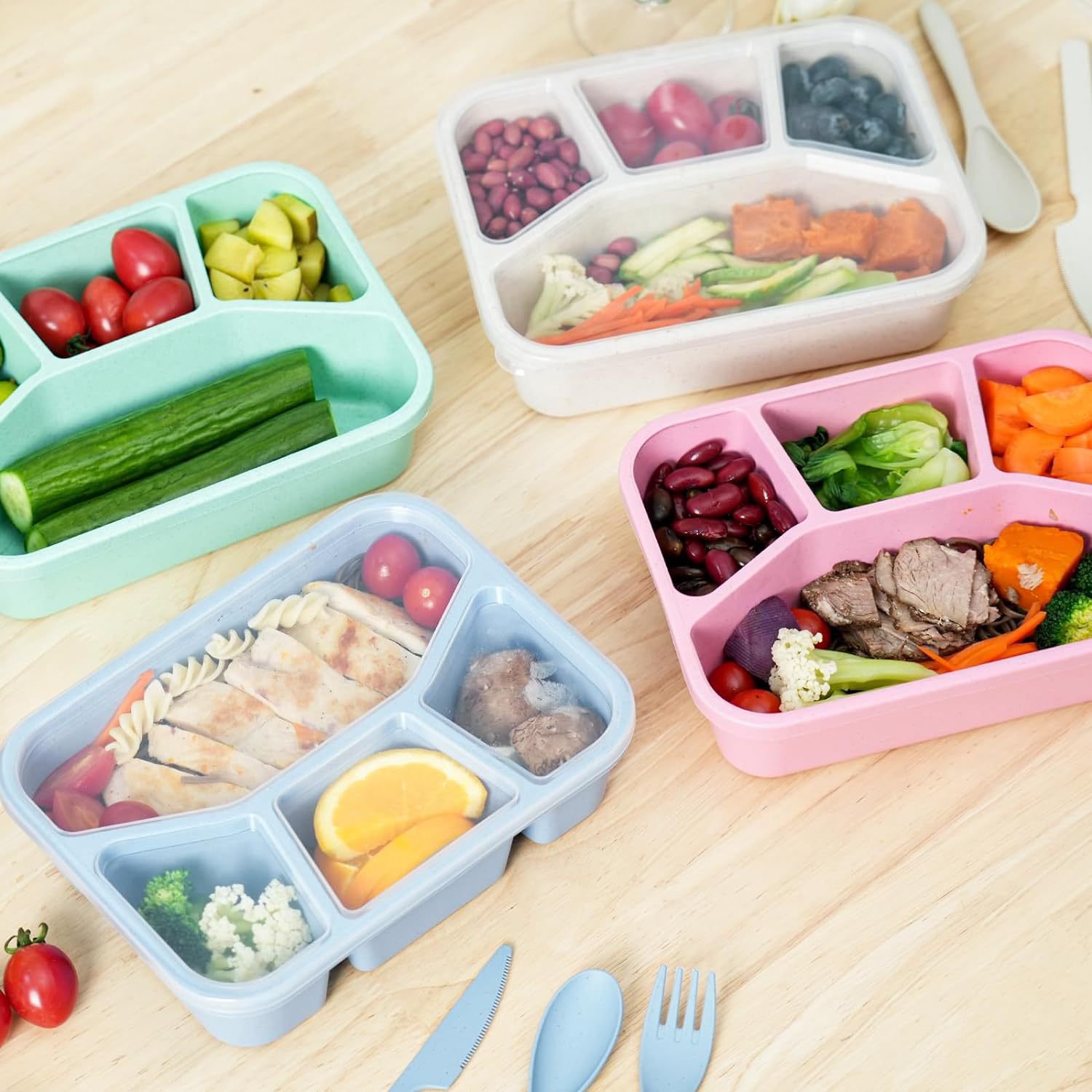 Wheat Straw Bento Box – Eco-friendly Square Lunch Container