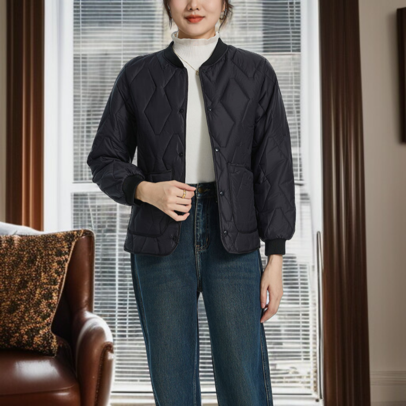 秋冬用保温長袖綿インナー レディース・メンズ兼用 軽量綿ジャケット