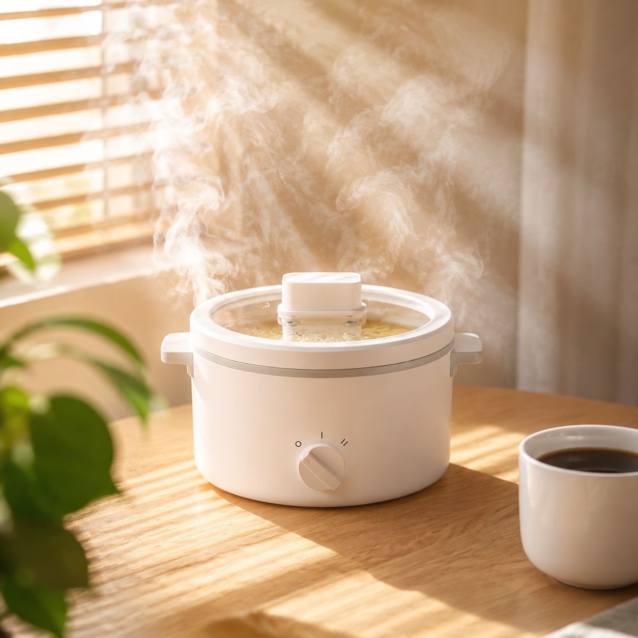 1,5L Zwei-Etagen-Multifunktions-Elektrodampfgarer, Tisch-Schimmelresistenter Kochtopf