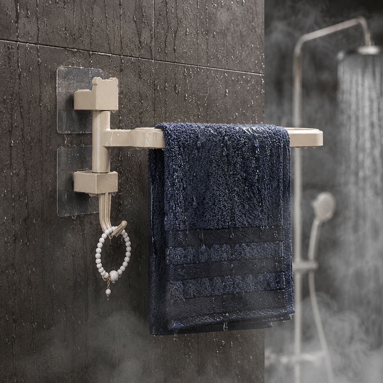 Waterproof NoPunch Rotating Towel Rack Bathroom Shelf Bath Towel Rack Bathroom Bathroom Accessories