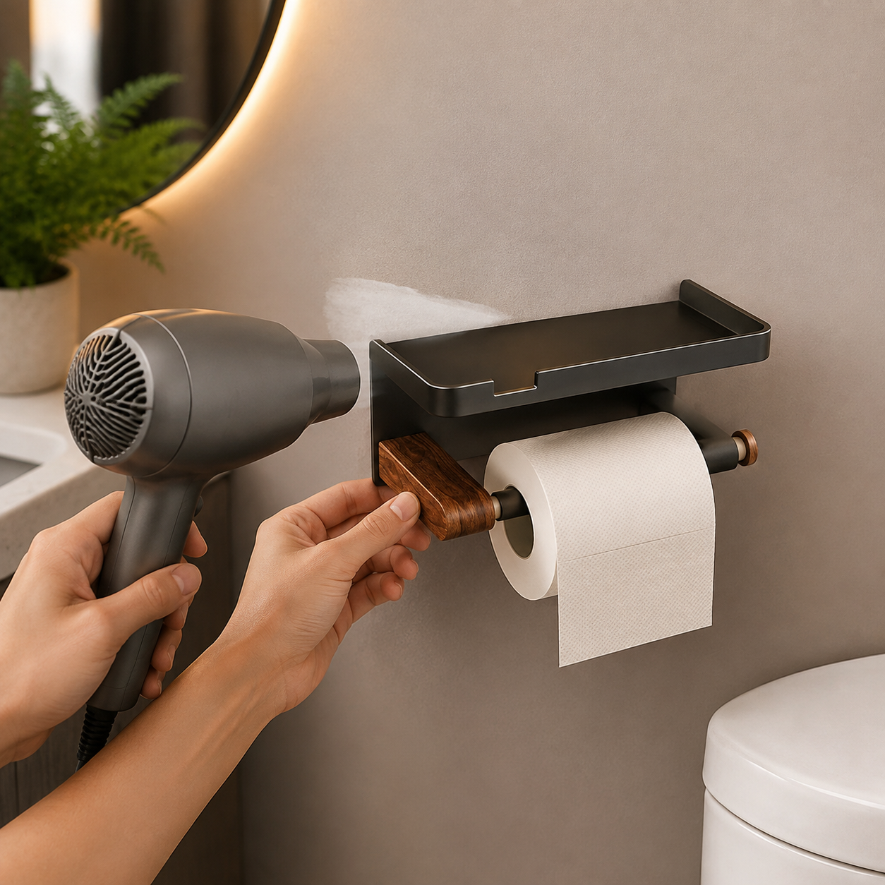 Damage-free tissue holder for renters