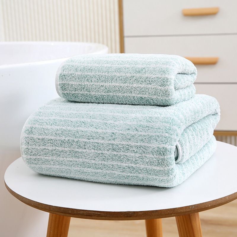 Portable Stripe Coral Bath Towel