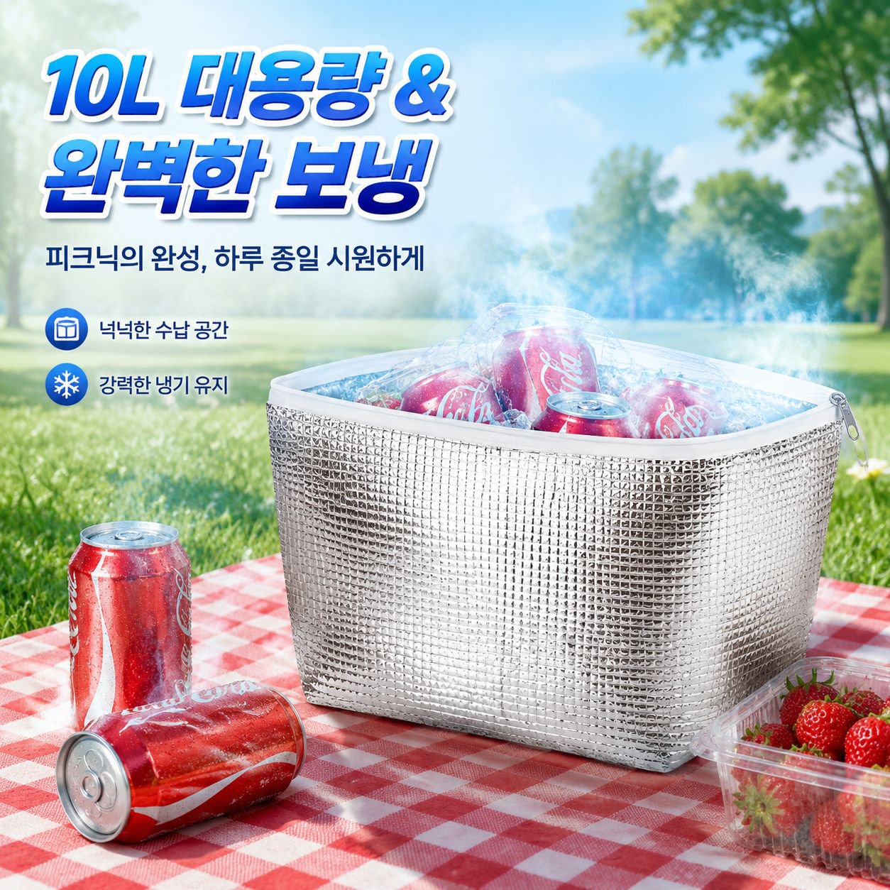 두꺼운 방수 도시락 보온백 심플한 지퍼 도시락가방