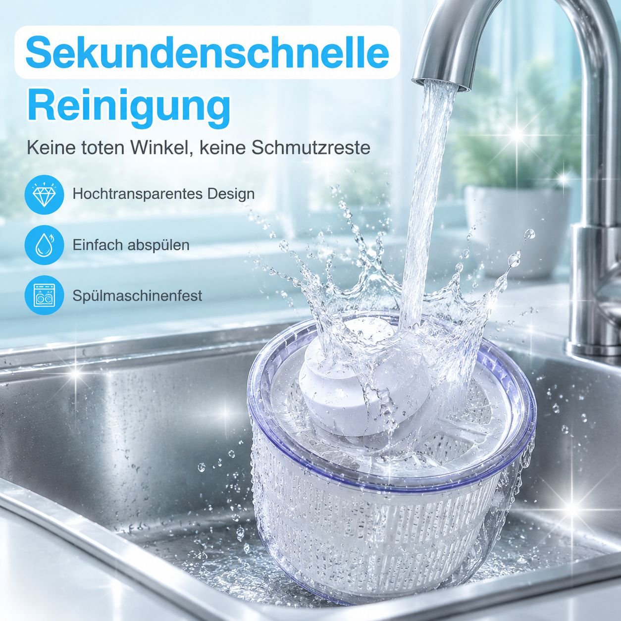Elektrische Touch-Gemüseschleuder mit großem Volumen und schneller Reinigung