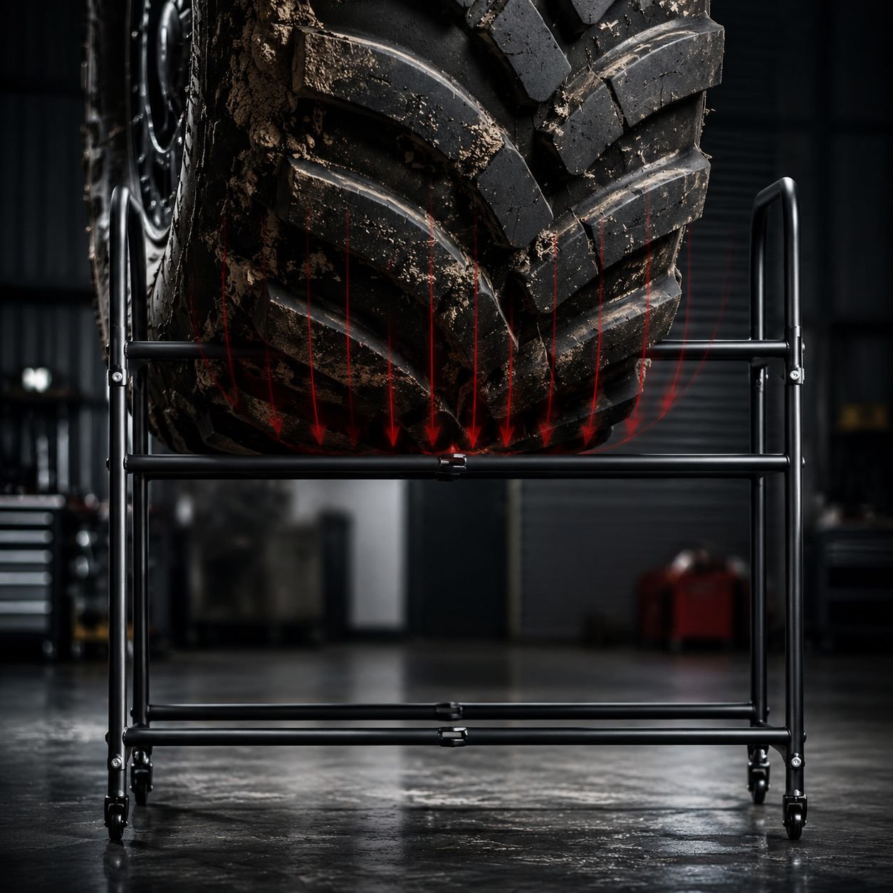 Adjustable Height 2-Tier Tire Storage Rack, 8 Tire Capacity, 108cm Wide