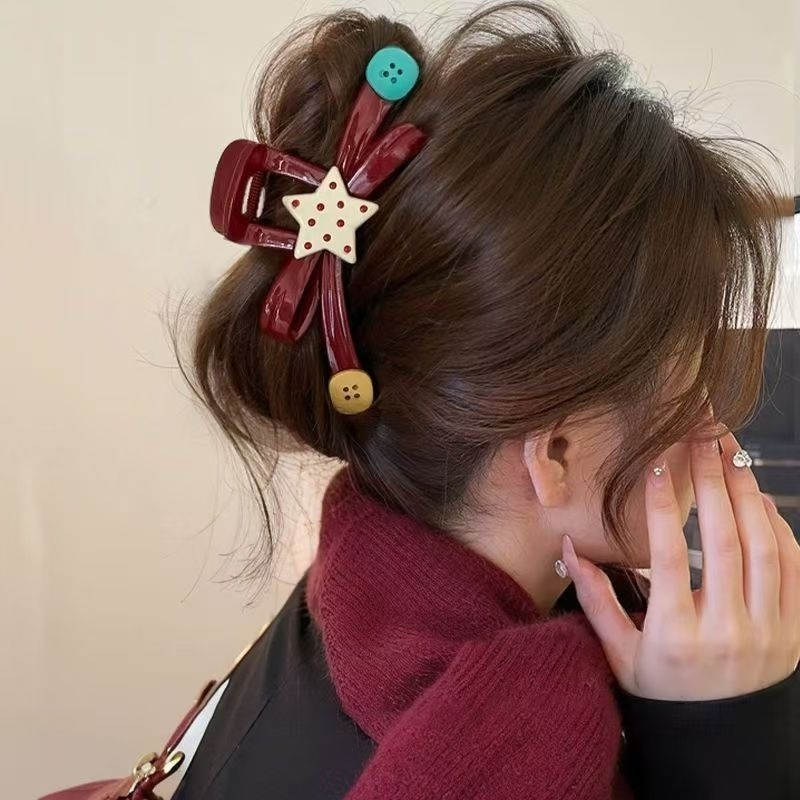 กิ๊บปากฉลามติดโบว์ลายจุดสีน้ำเงิน