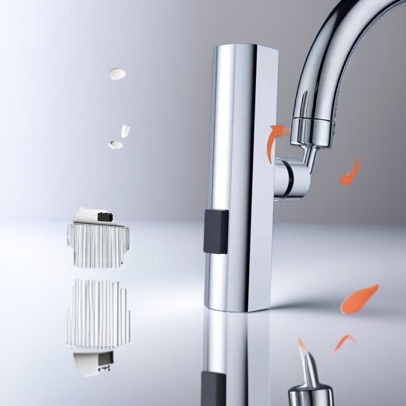 가압폭포 노즐로 물이 튀지 않는 모습