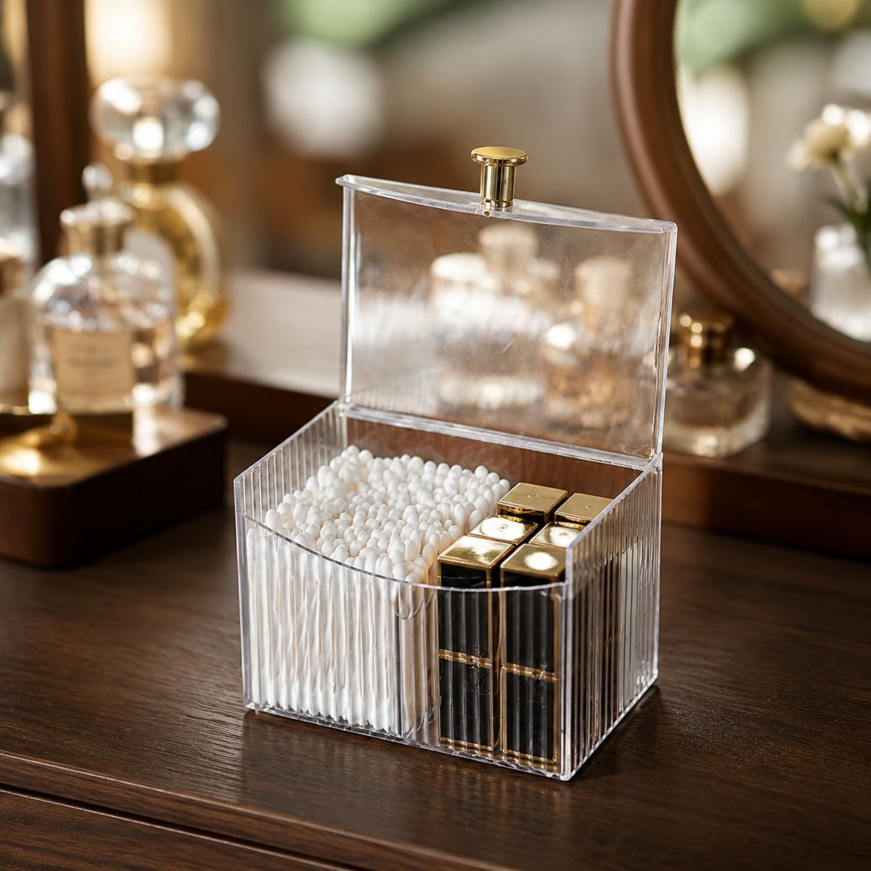 Household Light Luxury Portable Transparent Cosmetic Box