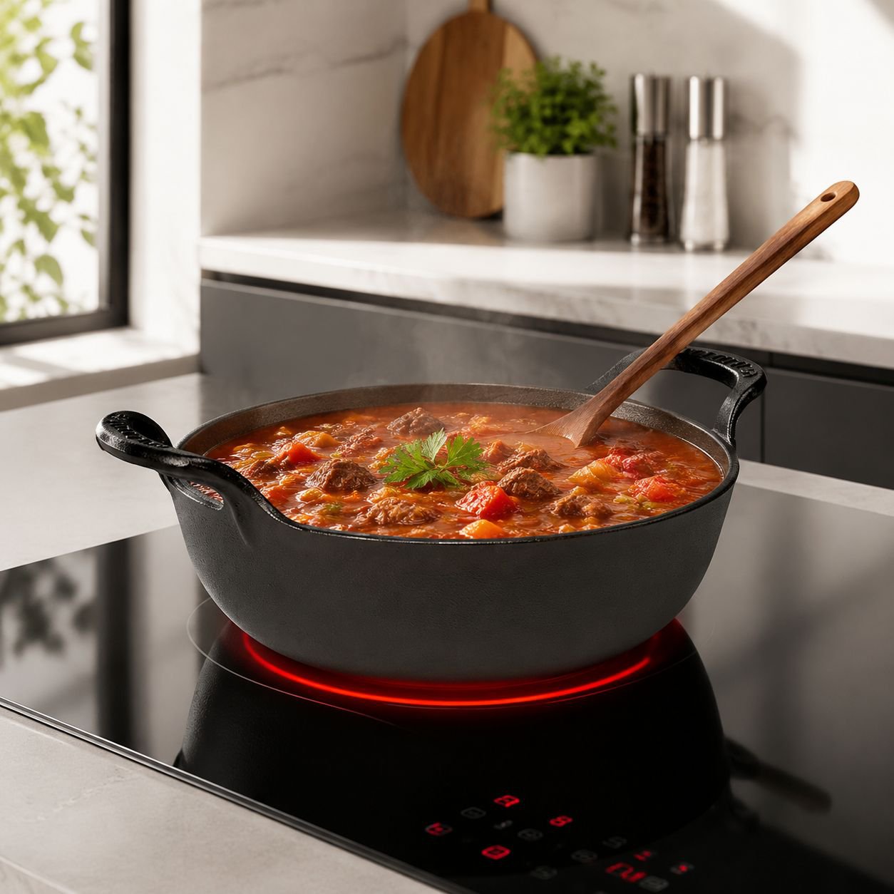 Ustensile de cuisine en fonte sans revêtement