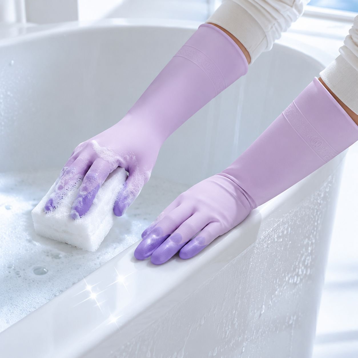 Thick wear-resistant gloves for tough cleaning