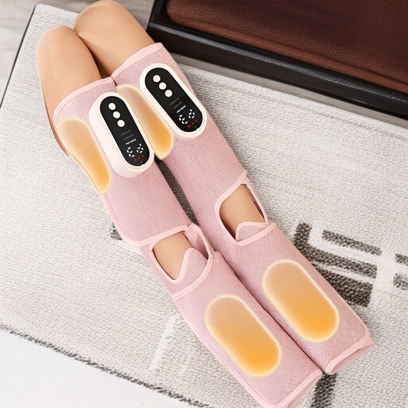 Masseur de jambes à compresse chaude, rechargeable, multi-vitesses, réglable, simulation de pression