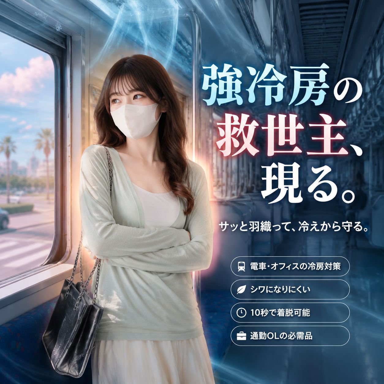 透け感長袖シャツ レディース バックタイ 2WAY仕様