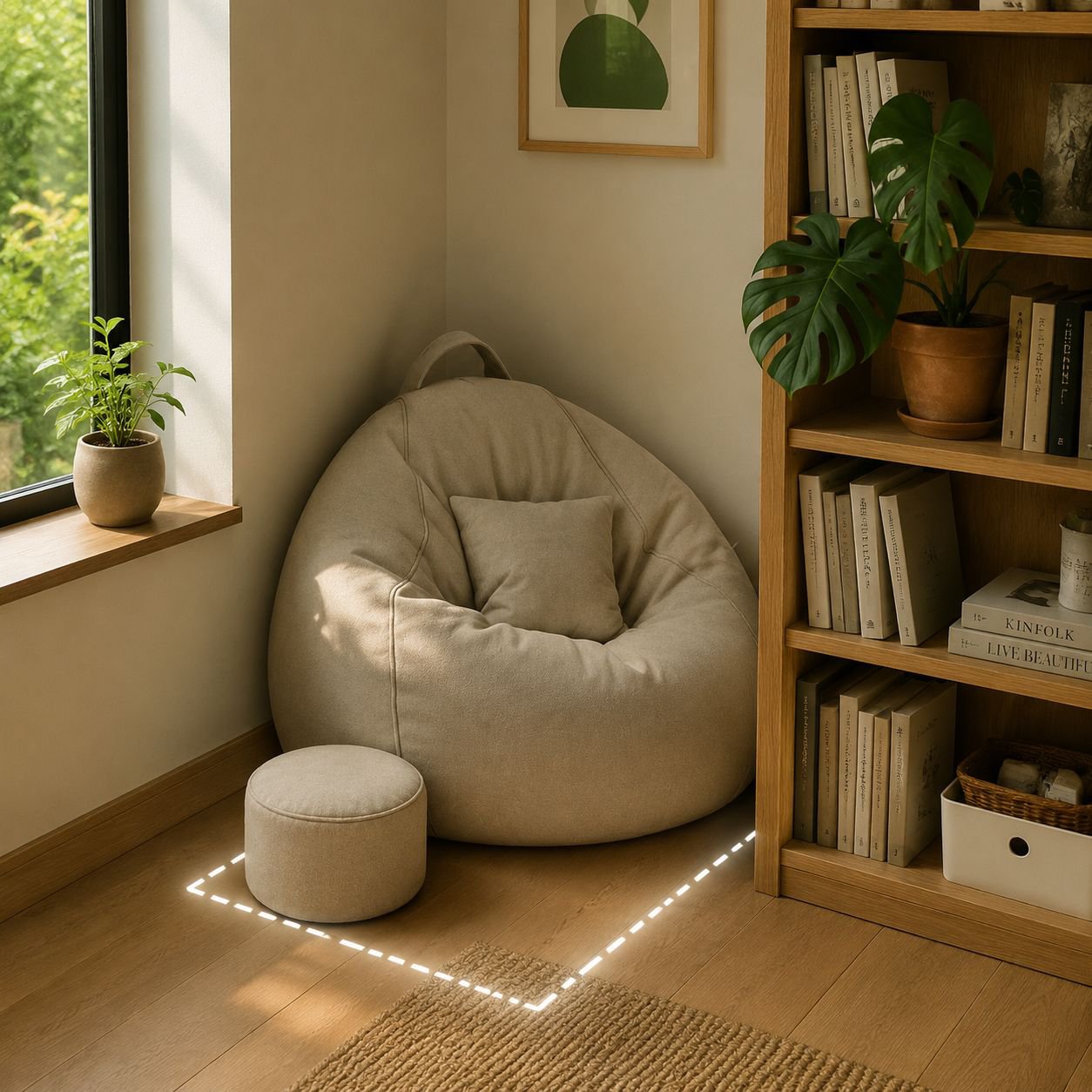 Space-saving sofa chair for compact rooms