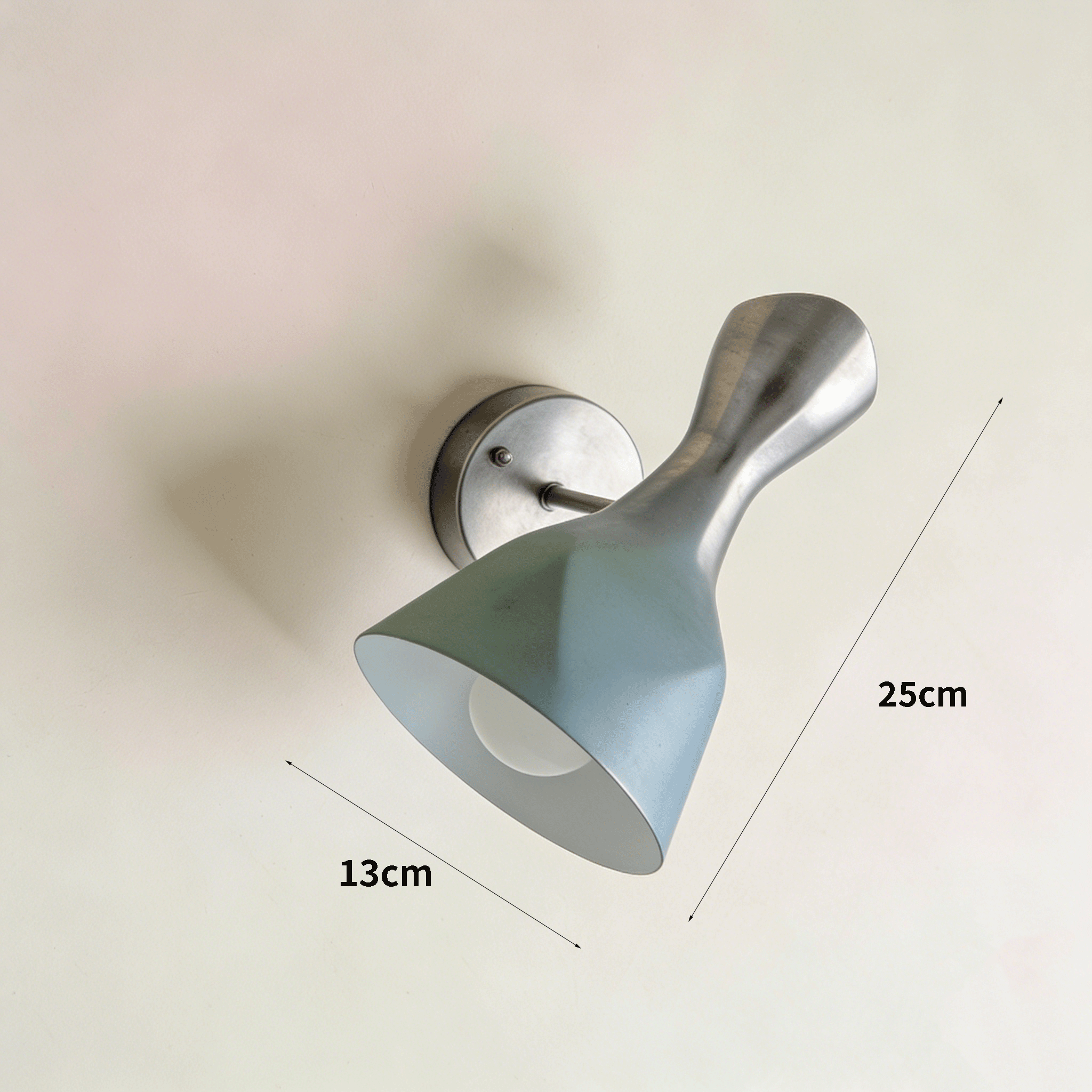 Contemporary minimalist wall light in blue color