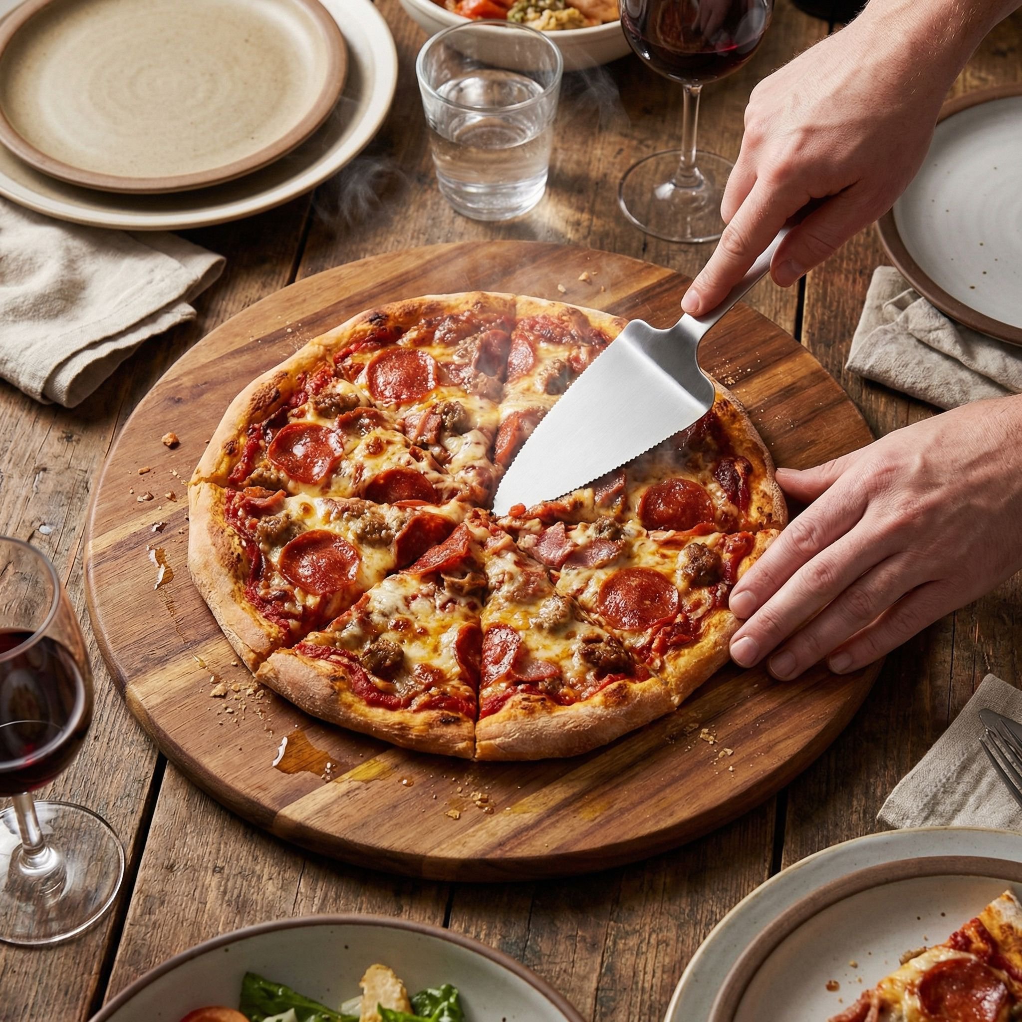 Stainless steel triangular pizza cake spatula