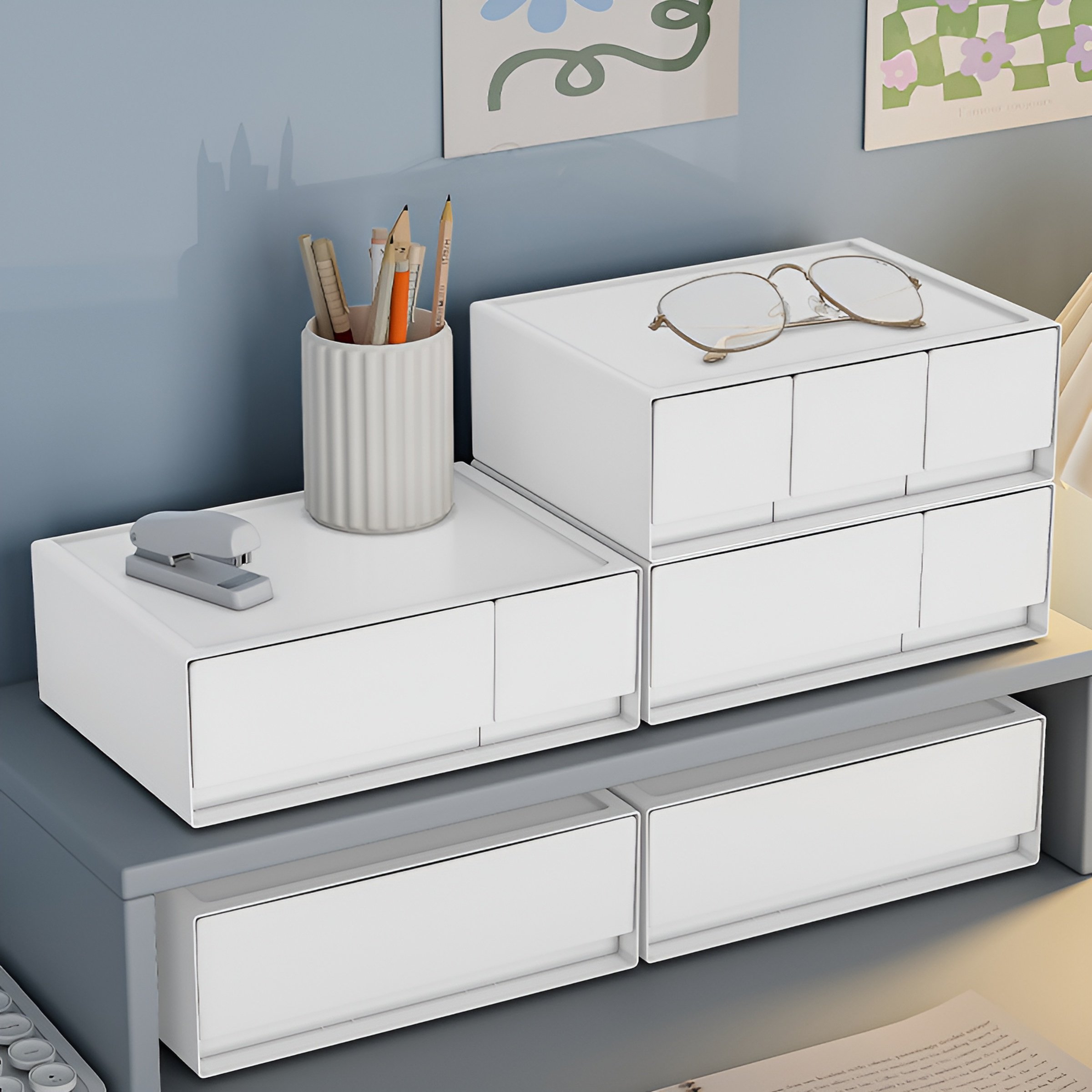 Aufbewahrungsbox Kunststoff Desktop Aufbewahrungsbox Kosmetikschublade Aufbewahrungsbox freie Kombin