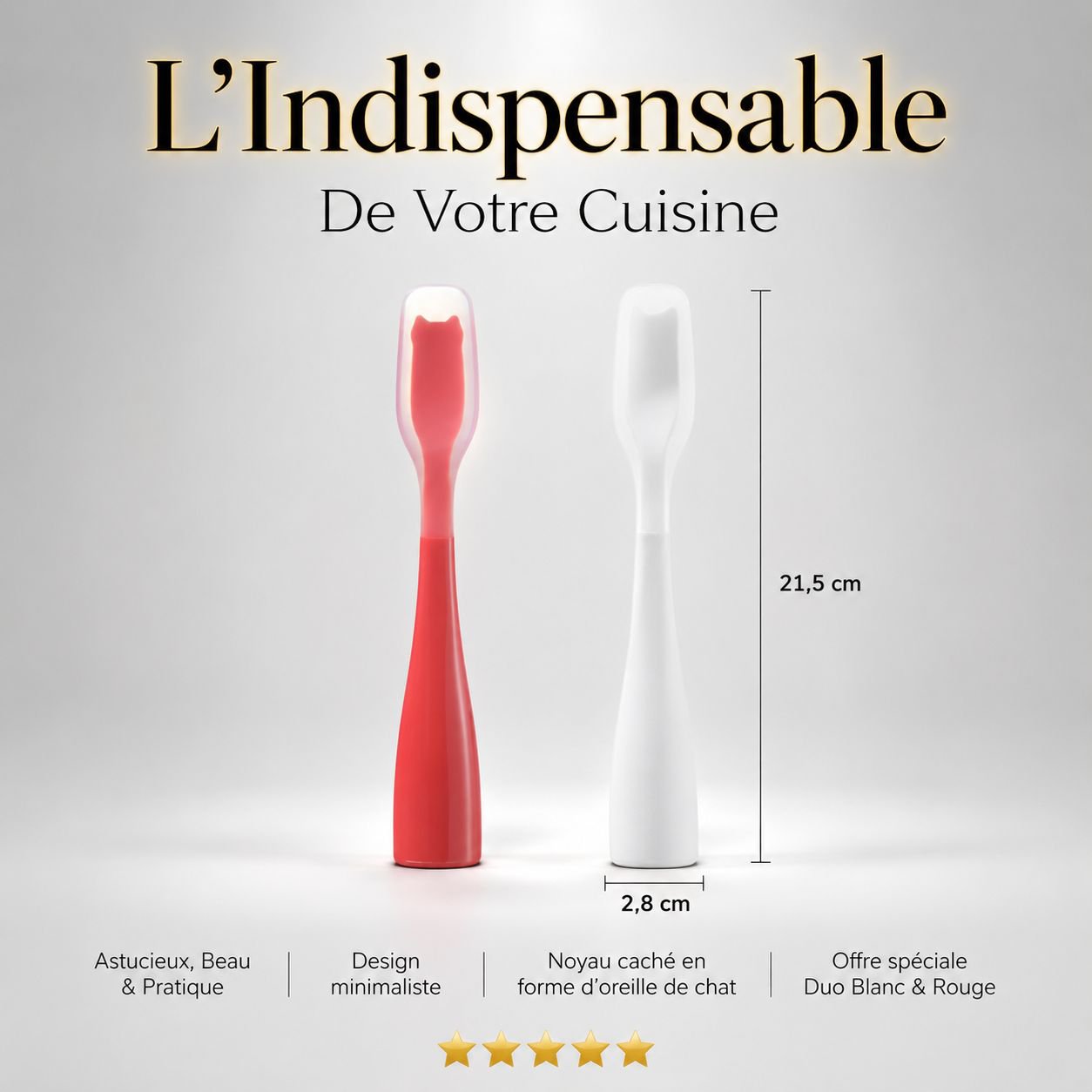 Spatule à beurre en silicone, mini cuillère à yaourt