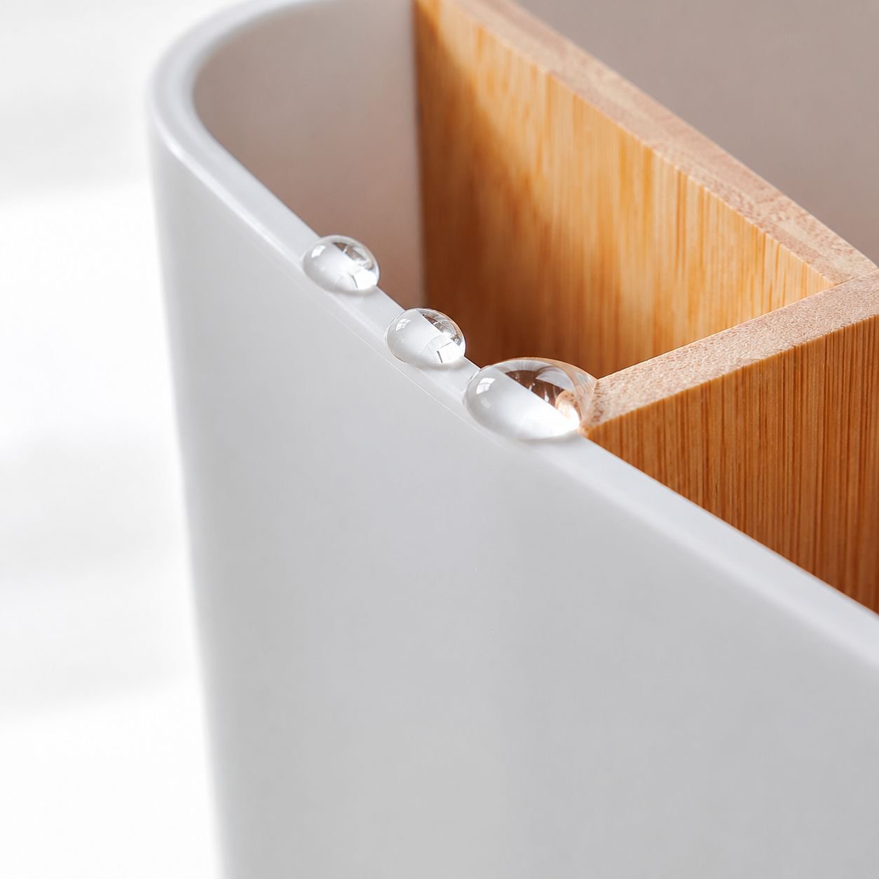 Bamboo and wood organizer for home office desks