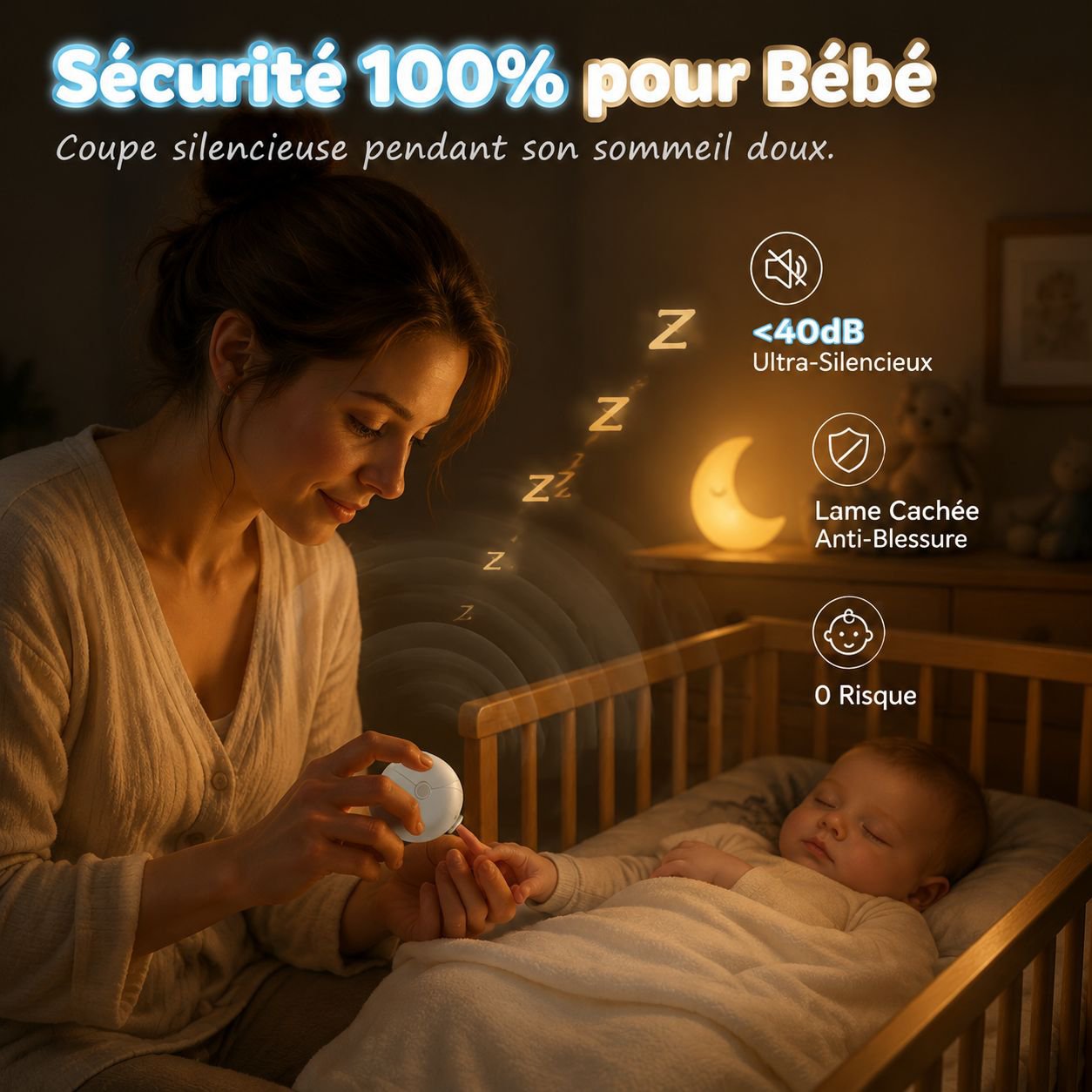 Lime à ongles électrique intelligente, silencieuse et sécurisée pour la maison