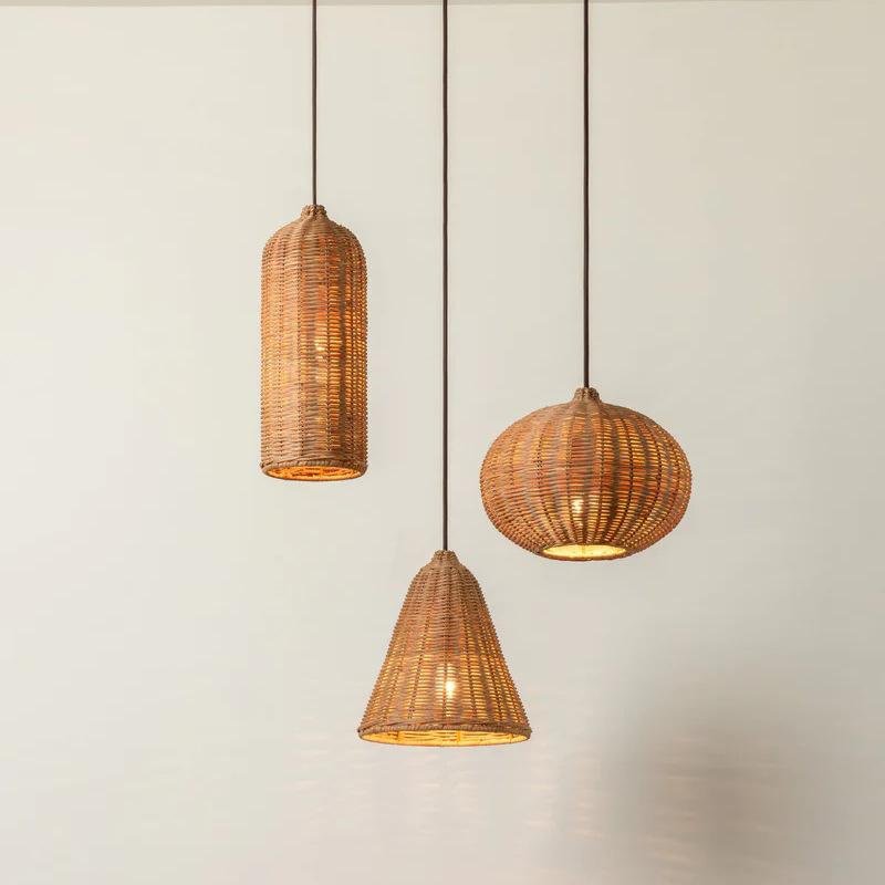 Japanese-Style Woven Rattan Pendant Lamp