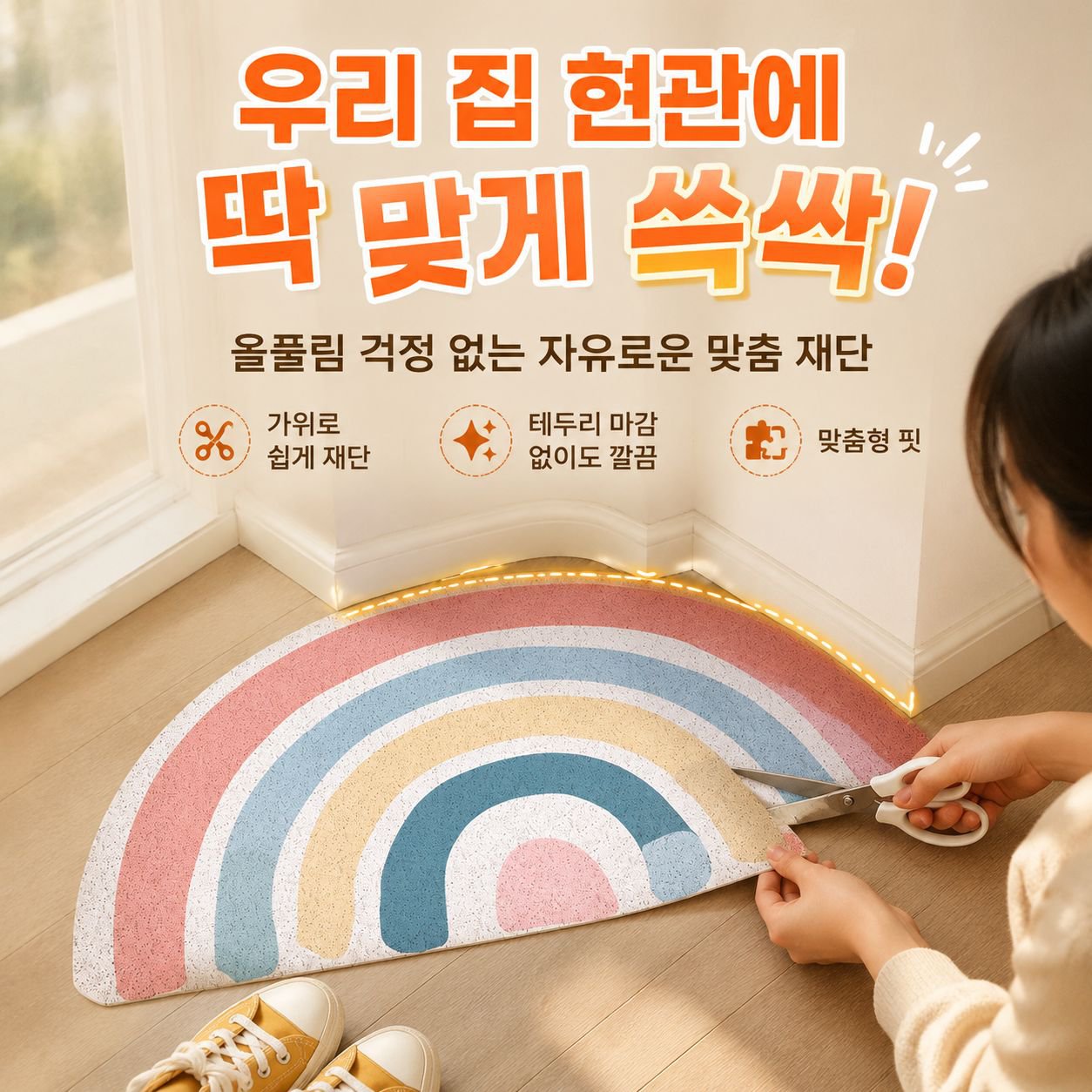 카툰 가정용 현관 먼지 제거 매트 창의적인 입구 편직 매트 애니메이션 스타일 현관 매트