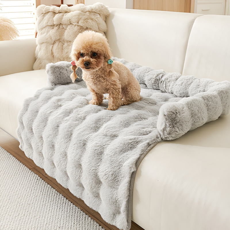 冬用厚手ラビットファー滑り止めペットマット