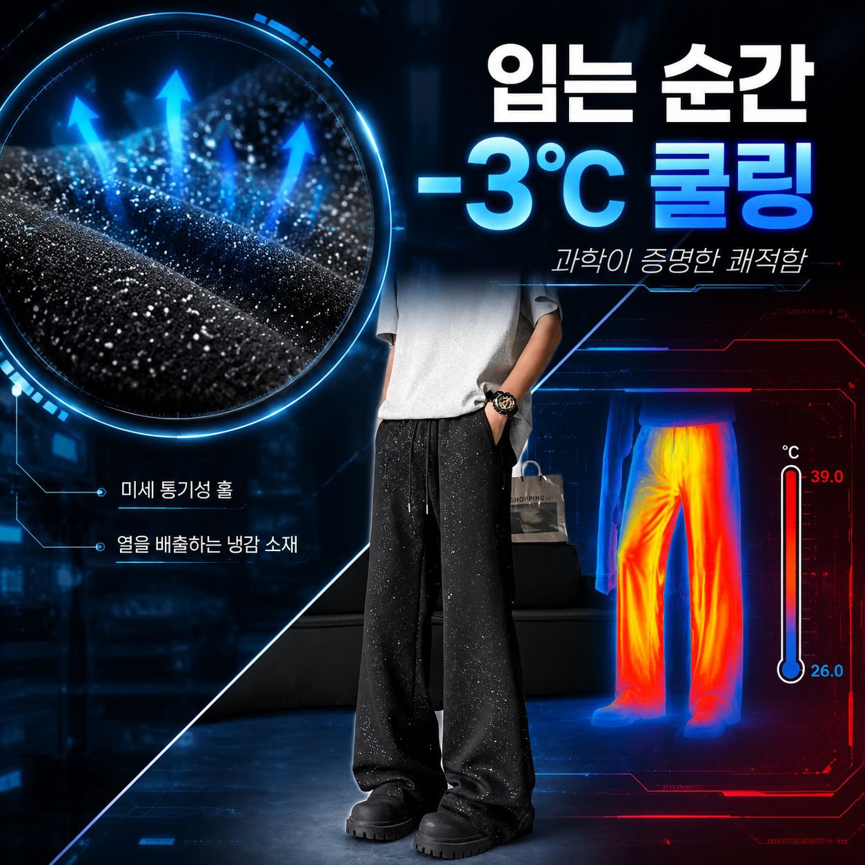 여름용 아이스 실크 남성 얇은 부츠컷 슬랙스, 트렌디한 와이드 스트레이트 팬츠