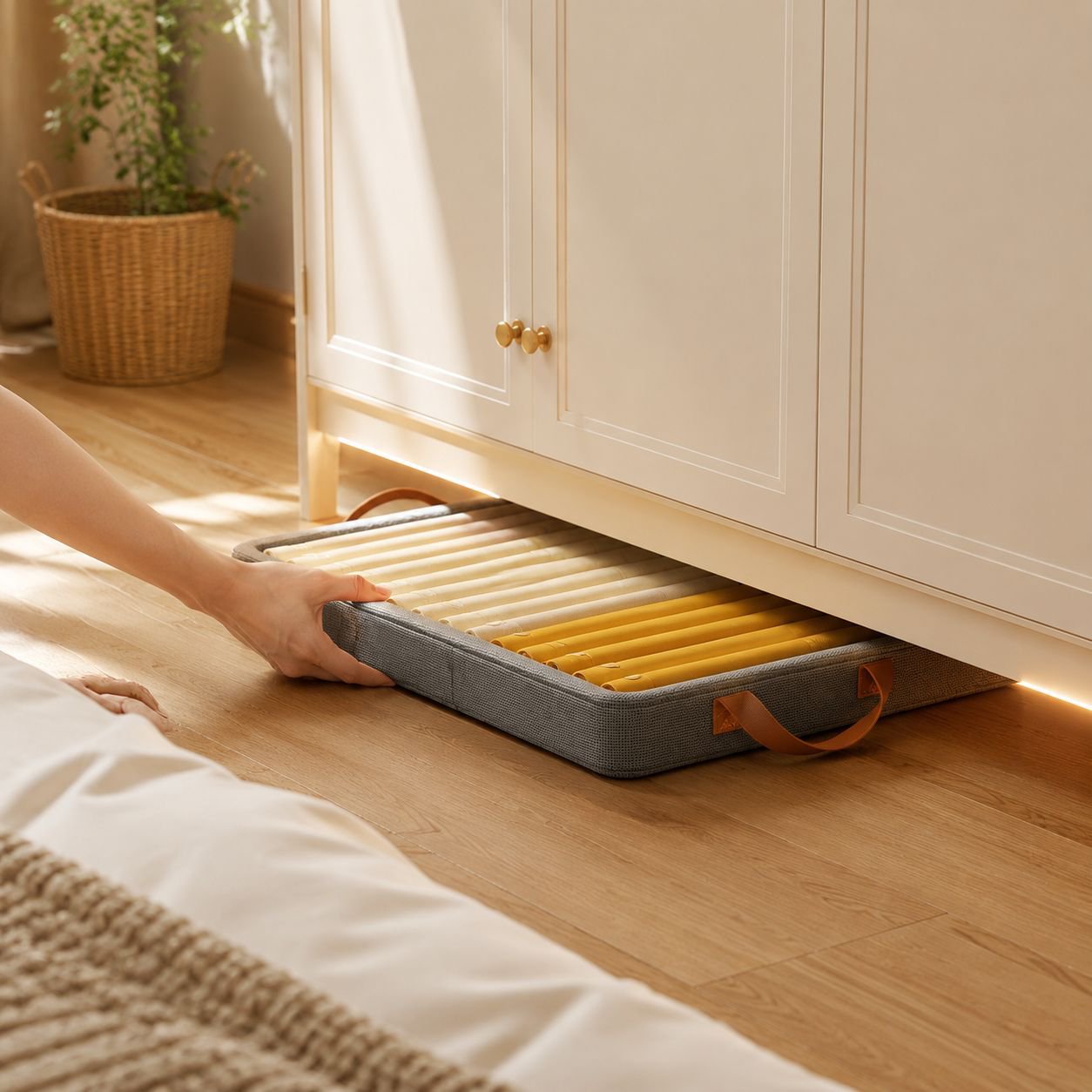 Cesta de tela resistente para sala de estar o baño