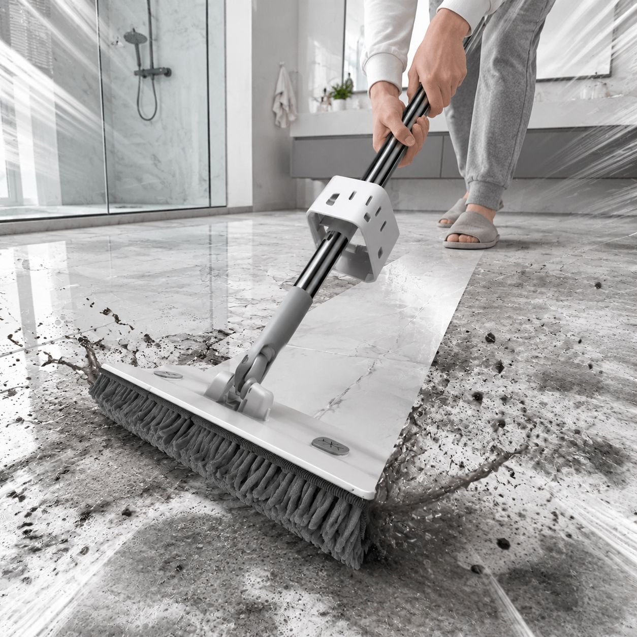 Household doublesided wet and dry dualuse mop