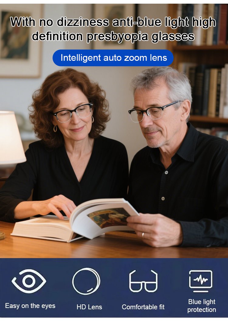 Blue light blocking reading glasses with anti-glare lenses