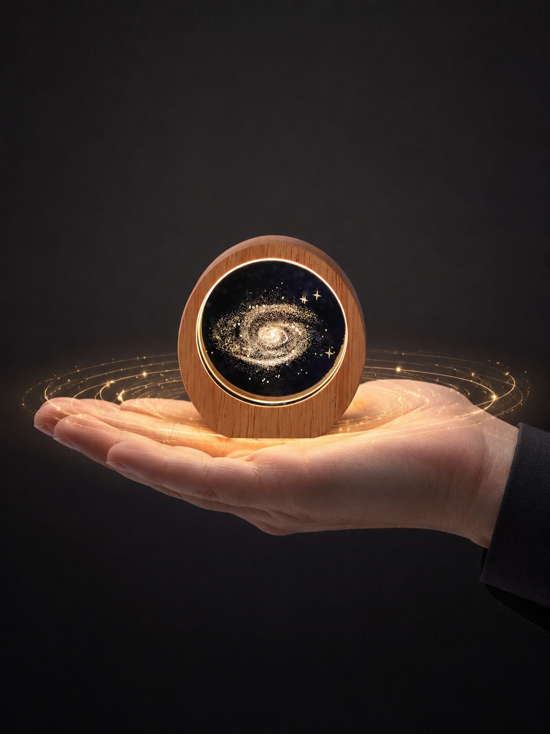 Beautiful 3D Planet Night Light Crystal Ornament Display