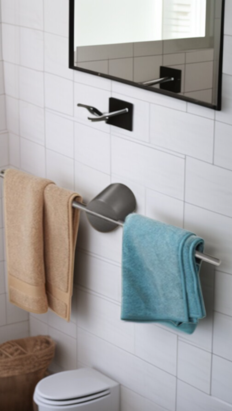 Support mural pour serviettes en métal durable