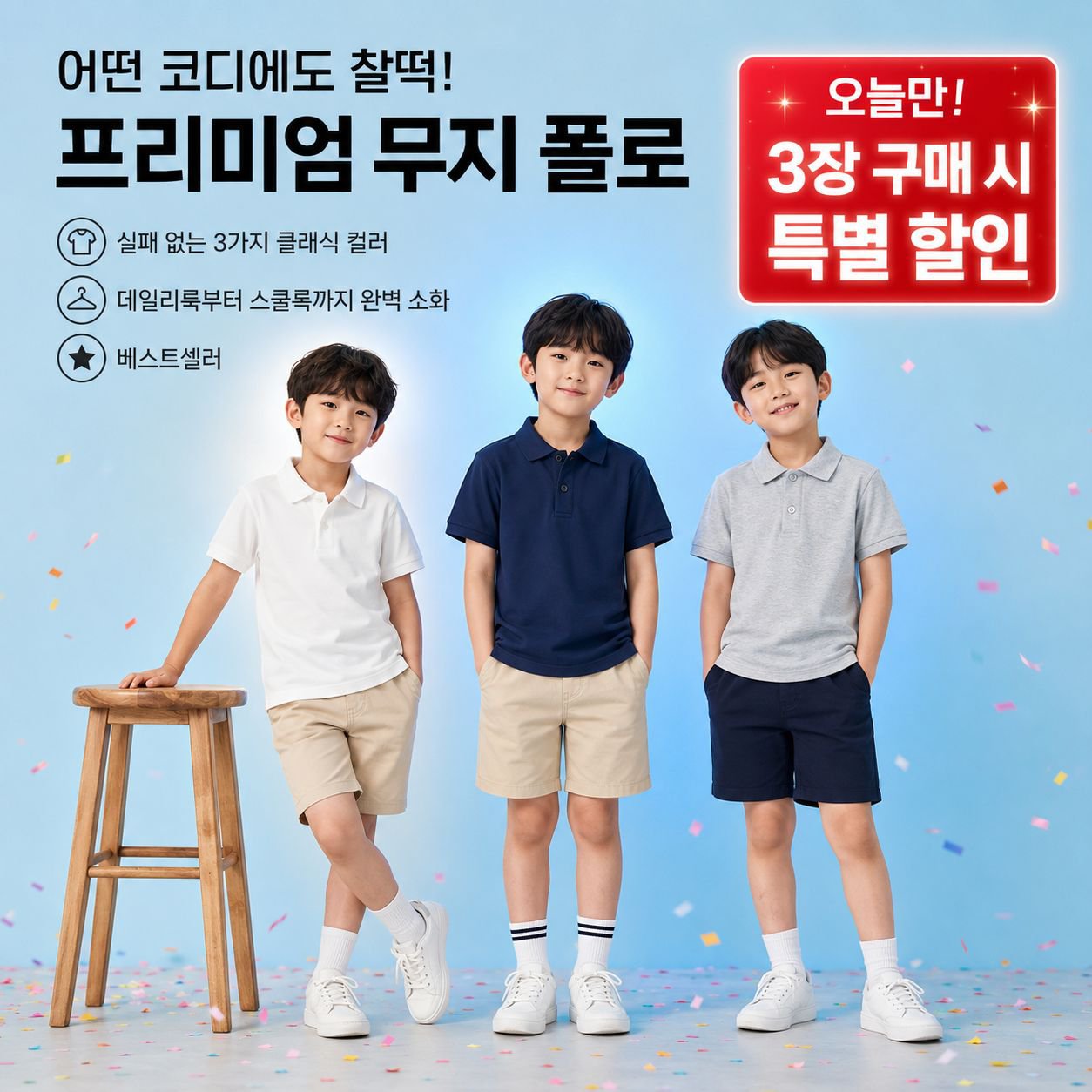 여름 아동 반팔 폴로티