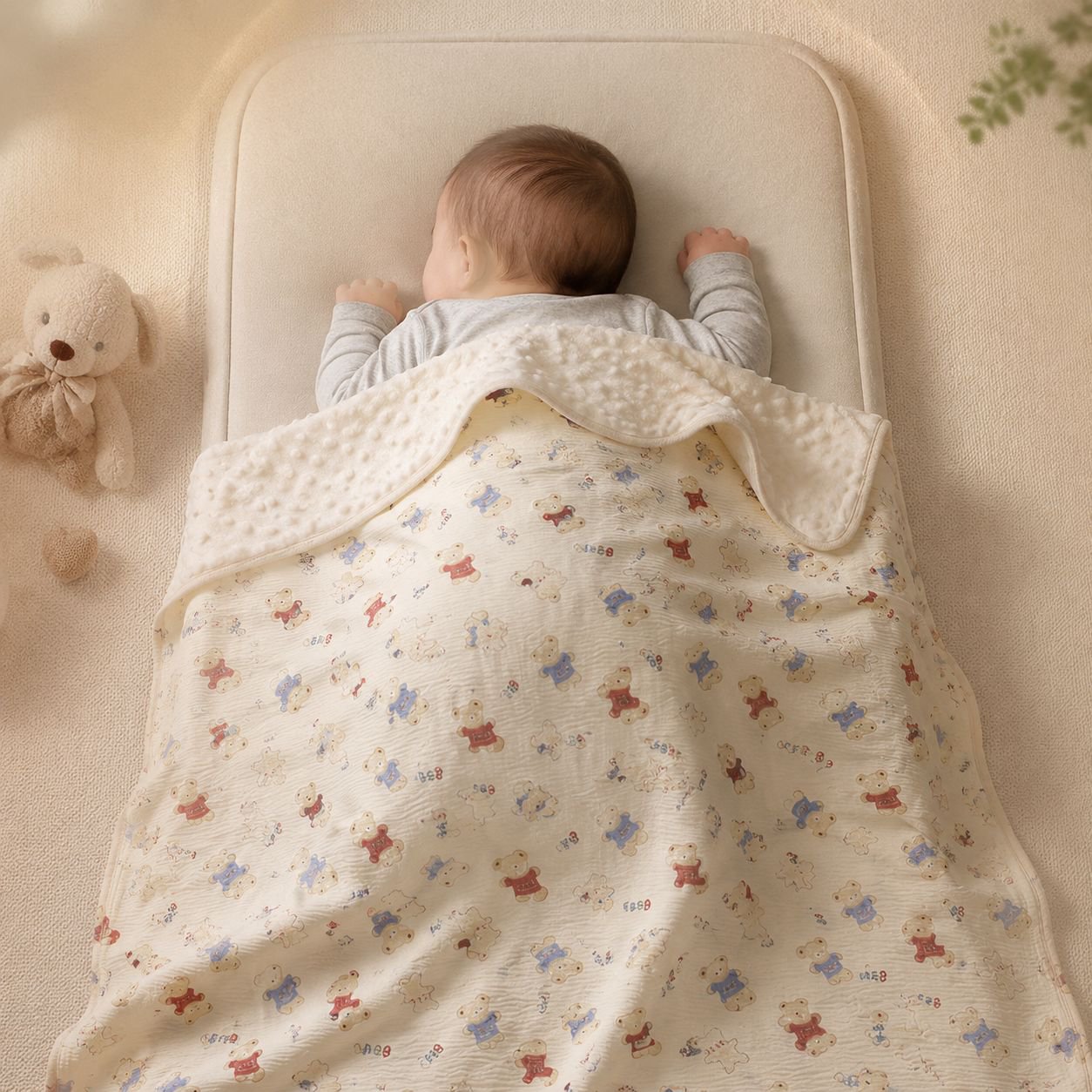 DouDou All Seasons Baby Blanket, Pure Cotton Gauze Quilt for Air Conditioning
