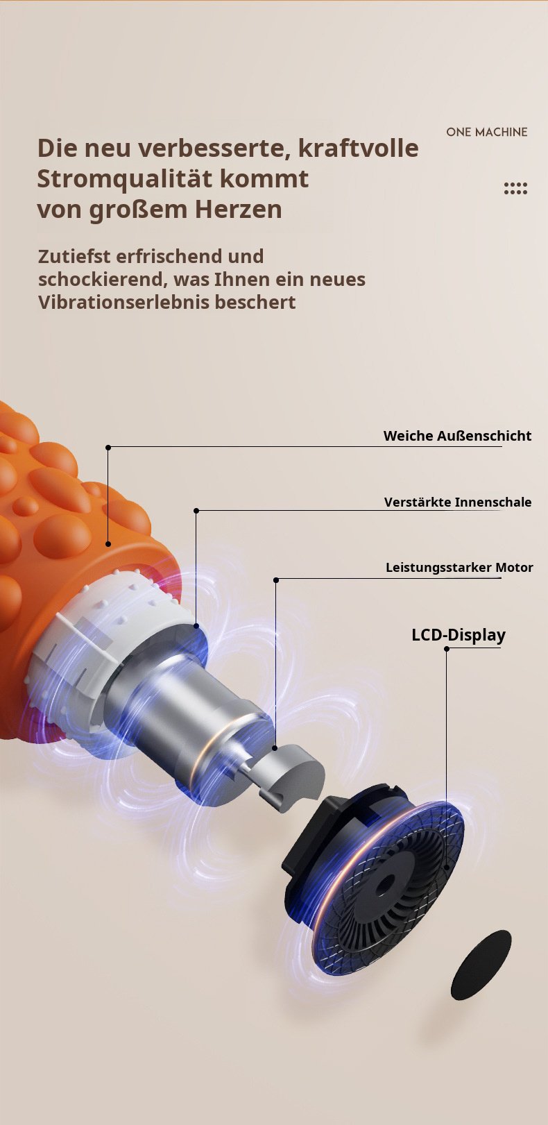 Vibrierende Yogasäule aus robustem und hautfreundlichem Material
