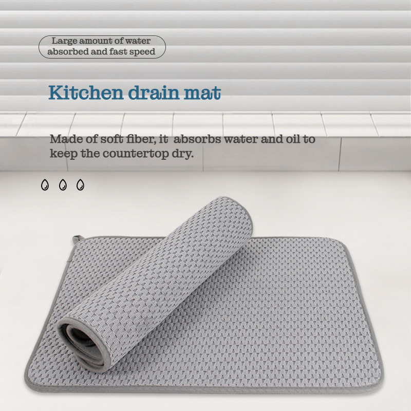 Quick-Dry Microfibre Kitchen Draining Mat