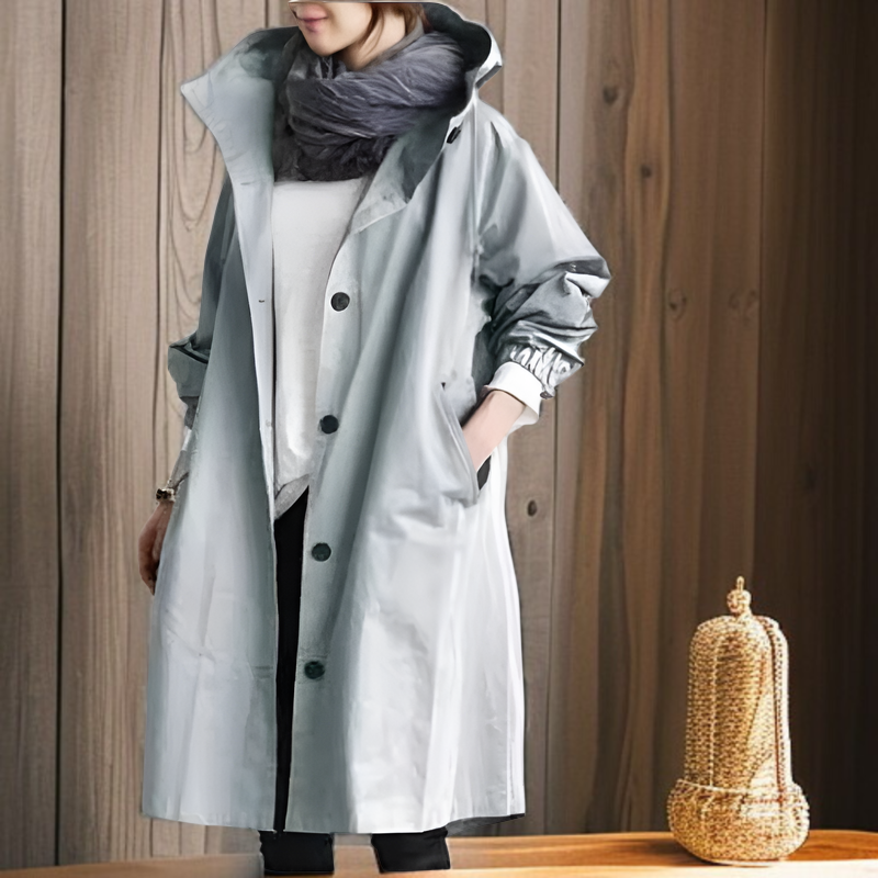 2025年秋冬新作レディーストレンチコート着用イメージ