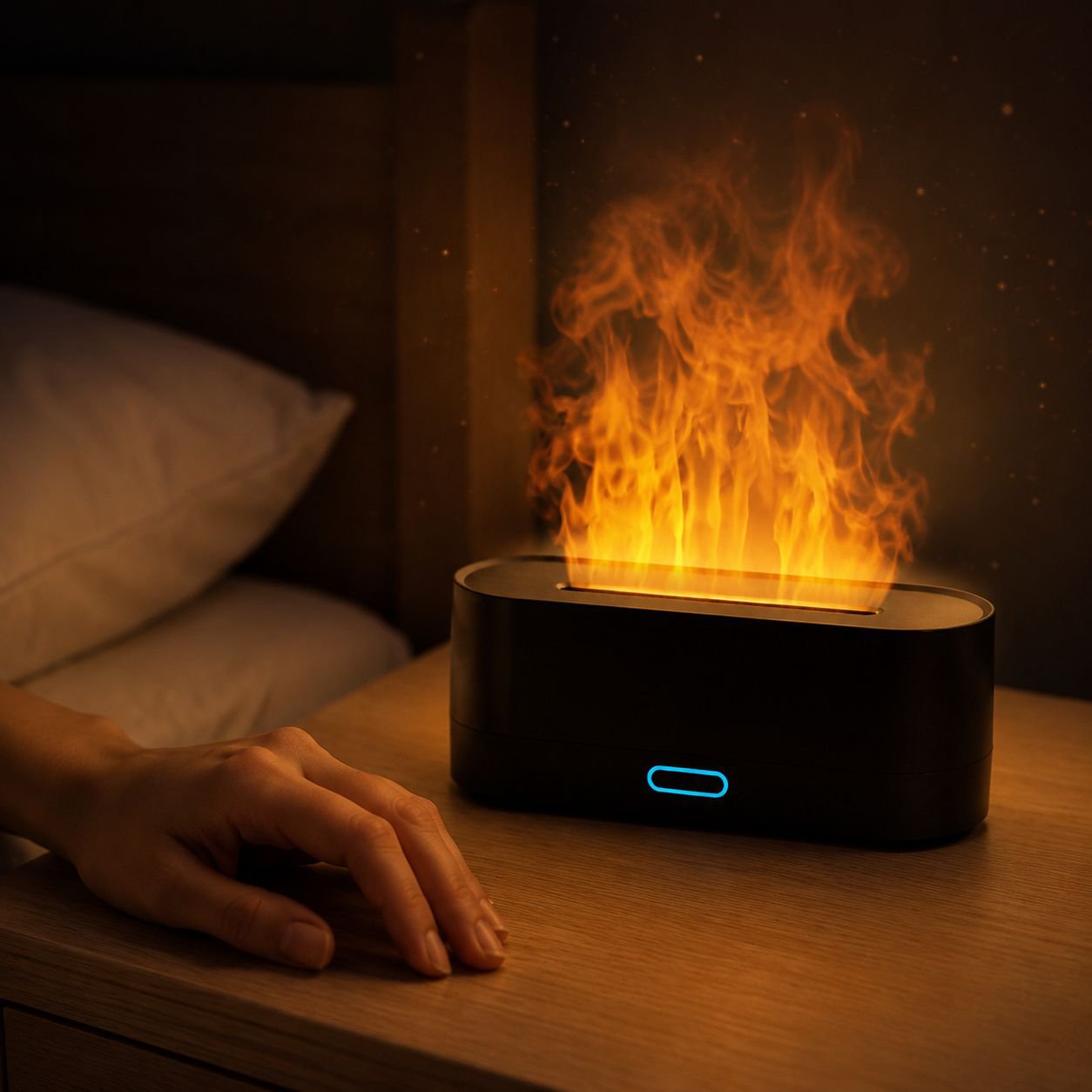 Humidifier small ultrasonic type 160ml humidifier table aroma diffuser USB power supply flame fashio