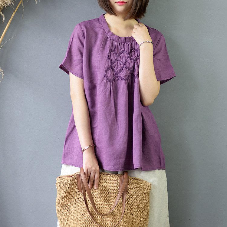 【リネンブラウス】レディース　ブラウス リネン　肌触りがいい　麻100％　