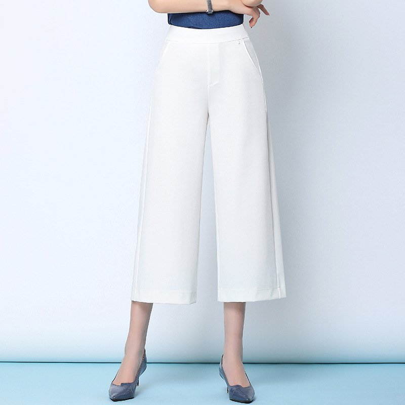 【九分丈ワイドパンツ】美ライン九分丈ワイドパンツ