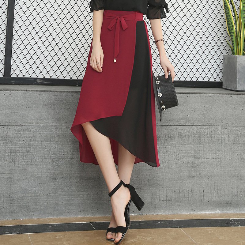 不规则雪纺半身裙