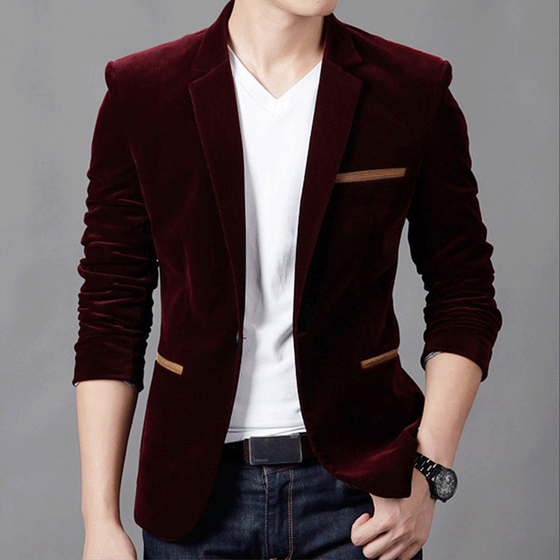 Men’s Slim Fit Corduroy Suit Jacket